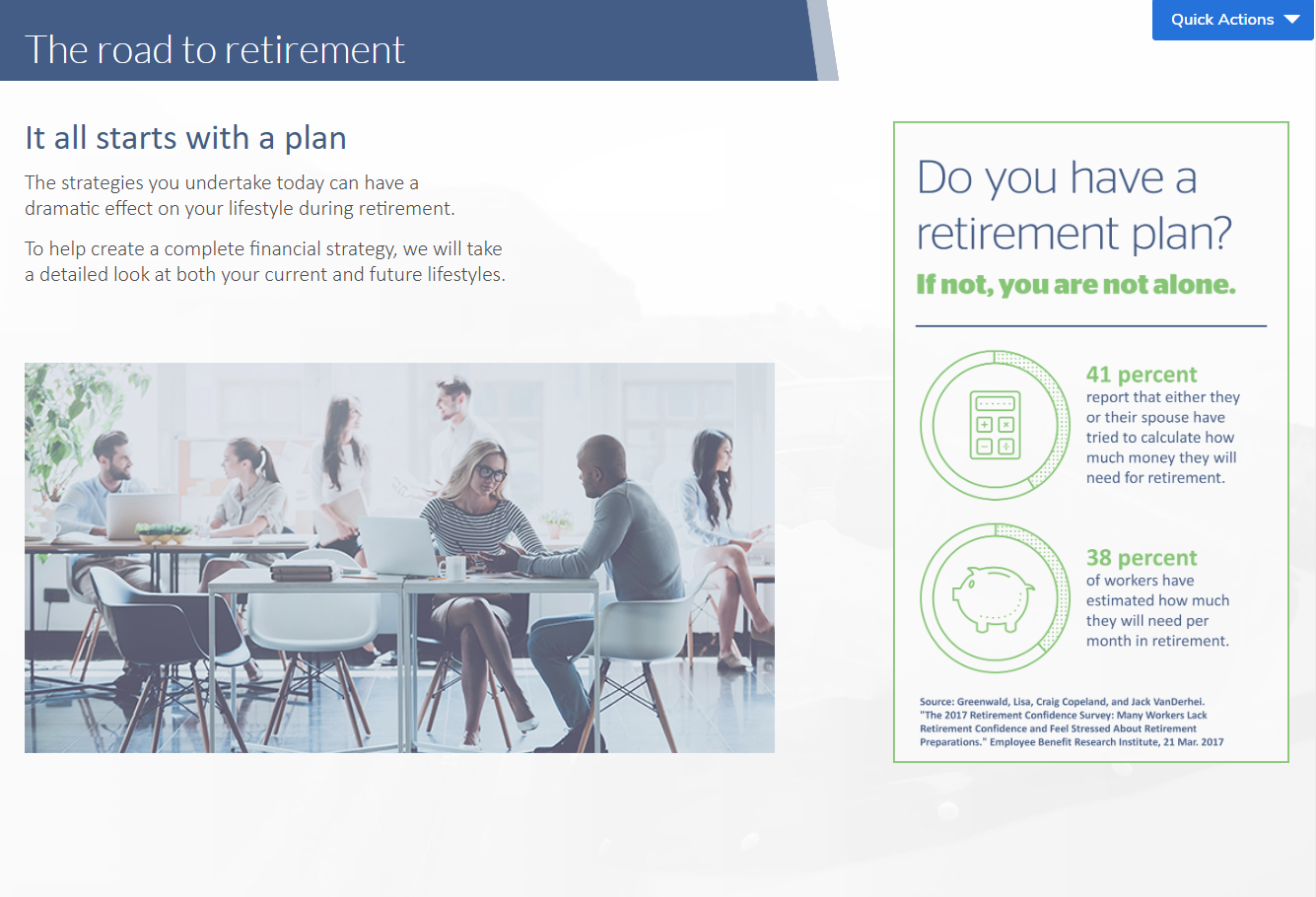 NaviPlan Presentation Module the road to retirement